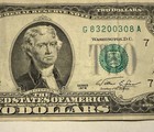 1976 G Series  2 Dollar Bill  Excellent Condition  Special Serial Number