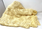 Crocheted Tablecloth Rectangle Yellow 81  X 59  Handmade
