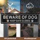 Beware Of Dog Sign Keep Gate Closed  2 Pack Rust Free Aluminum Dog On Premises S