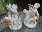 Pair Vintage Cherub Cupids Playing  Figurines