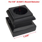Flat Shoes With Hex Screw For 5 8  Round Balusters - Satin Black 10pcs - Dh-36