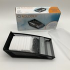 Rolodex Card File  Large Modern Wire Mesh Clear Frosted Lid - Read