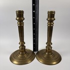 Vintage Solid Brass Candlestick Holders 8 5  In Tall Set Of Two Heavy Wide Bases