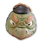 Japanese Clay Bell Dorei Vtg Karura Karasu Tengu Yokai Pottery Lucky Charm Jp K7