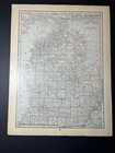 1922 2-pc Michigan State Map Fm 1922 New Reference World Atlas See Descrip