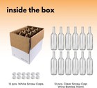 Empty 12 Wine Bottles Lot 750 Ml Glass Bordeaux Flat Bottomed Cork Finish Case