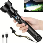 1200000lms Super Bright Xhp90 2 Led Flashlight Rechargeable Tactical Zoom Torch