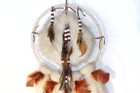 Vintage 25  Native American Indian Dream Catcher Mandella Wool Fur Leather Beads