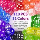 110pcs 14mm Game Bulk Dice 11 Colors Acrylic 6 Sided Dice Set For Classroom