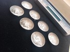 Vintage 7pcs  Buffalo Nickel Button Covers Old Authentic Indian Head 5 Cent  Set