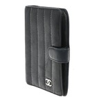 Chanel Mademoiselle Agenda Day Planner Notebook Cover Leather Black Shw 60eg116