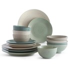 Farmhouse Dinnerware Set Casual Modern Country Rustic Dishes Mixed Neutral 16pc