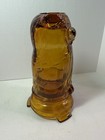 Vintage Owl Fairy Lamp Mosser Glass Amber With Glass Eyes