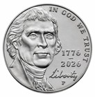  2 Coins  1776-2026 P d Semi-quincentennial Jefferson Nickels From Rolls Presale