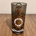 Culver Highball Glass The Works The Time Is Now Smoke Glass Gold Vintage