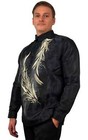 Black Feather Embroidered Long Sleeve Organza Barong Tagalog Order Us Size