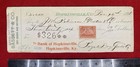 1898   bassett   Co     dry Goods  Hopkinsville  Ky  Bank Check sc  R164 Stamp 
