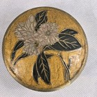 Vintage Solid Brass Trinket Box With Cloisonn   Enameled Lid Signed A  Dellaux 6 