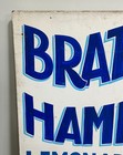 Vintage Hand Painted Large Restaurant Advertising Sign Hamburgers Bratwurst 48 