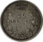 1858 Canada Silver 20 Cents - Key Date 