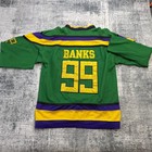 Mighty Ducks Jersey Adam Banks  99 Adult 2xl Green Fight Strap Disney Movie