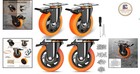 4 Inch Caster Wheels Casters Set Of 4 Heavy Duty Casters With Brake 2200 Lbs Loc