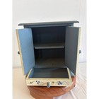 Vintage Hand Painted Wooden Cottagecore Jewelry Box Cabinet Floral Folk Art Blue