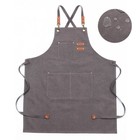Heavy Duty Canvas Kitchen Chef Cooking Apron Cross-back Adjustable Bib 3 Pockets