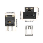 2 Set Mini J Type Thermocouple Wire Connectors Male Plug 220  c 428  f