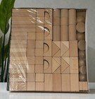 80 Pc Natural Wooden Building Blocks Set For Kids  kid Us Brand  New 