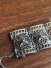 Antique Italian 800 Silver Gilt Filigree Panel Link Bracele