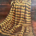 Vtg 1970 s Wonderart Elegant Rick Rack Afghan Crochet Kit Browns Neutrals