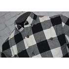 Duluth Trading Co Work Flannel Shirt Size Small White Blue Cotton Front Pocket