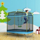 3-in-1 Trampoline For Kids  6 9  Kids Trampoline With Net  Light Blue