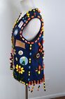 Vintage Campfire Girls Beaded Vest Patches Handmade Fire Girls 1970 s Blue