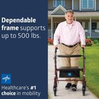 Medline Large Steel Bariatric Rollator Walker With Adjustable Handles