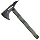 2pc Set Tactical Green Survival Tomahawk Throwing Axe Combat Bowie Hunting Knife