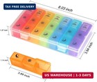 Weekly Pill Organizer 3-times-a-day 7 Day Pill Box Large Compartments Moisture-p
