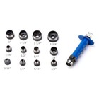14 Pcs Hollow Punch Tool Set Leather Kit Gasket Hole Rubber Cutter storage Box 