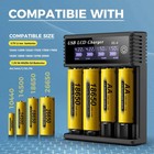 4 Bay Smart Battery Charger 3 7v Li-ion Ni-mh Ni-cd Lcd Fast Charging 2a Output