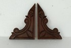 Couple French Corbels Hand Carved Wood  Pediment Ornate Finial Architectural Bra
