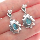 Desert Wind 925 Sterling Silver Southwestern Real Turquoise Dangle Earrings