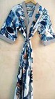 Indian Floral Printed 100  Cotton Robe Long Kimono Sleepwear Night Kimono Dress