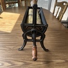 Antique Vintage Cast Iron Newspaper Log Roller Fireplace Decor Tool Logs Old