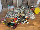 Vintage Lot - 7 Pounds Button Collection Set - Ornate Stamped Sewing - Buckle