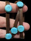 Vintage Handmade Western Leather Wrap Bracelet With Turquoise Beads