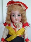 Antique 7  Heubach Kopplesdorf 250 Bisque Head Cabinet Size Girl All Original
