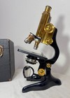 Near Mint Antique Ernst Leitz Wetzlar German Brass Microscope 253647 In Box