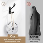 4 Pack Adhesive Coat Hooks Wall Mount Heavy Duty Stainless Matt Black Towel