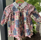 Vintage Jo Lene Lace Collar Patchwork Babydoll Style Girls Dress 4t
